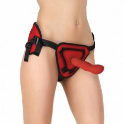 OUCH DELUXE ARNES CON DILDO SILICONA SUAVE ROJO 20.5 CM