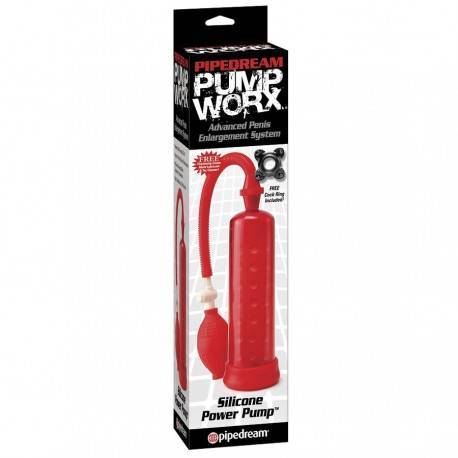 PUMP WORX BOMBA DE ERECCION DE SILICONA ROJO