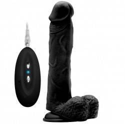 REAL ROCK 004 VIBRADOR 100% REALISTICO NEGRO 23.5 CM (17 CM INS)