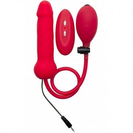 OUCH PLUG ANAL INFLABLE VIBRADOR SILICONA ROJO 15.7 CM