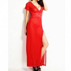 QUEENLINGERIE CHEMISE &  LARGO ROJO TALLA UNICA