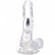 REAL ROCK 002 VIBRADOR 100% REALISTICO 18 CM (13 CM INS) TRANSPARENTE