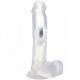 REAL ROCK 004 VIBRADOR 100% REALISTICO 23.5 CM (17 CM INS)TRANSPARENTE