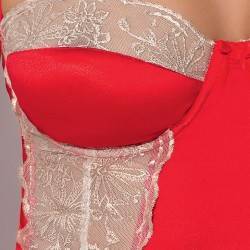 PASSION LORAINE CHEMISE & TANGA ROJO S/M