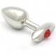 ROSEBUDS PRESSED GLASS PLUG ANAL ACERO 65 x 30MM ROJO