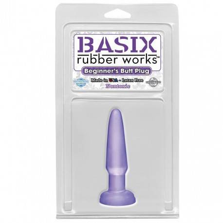 BASIX MINI PLUG ANAL DE GELATINA 9 CM LILA