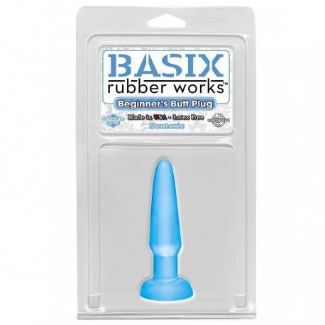 BASIX MINI PLUG ANAL DE GELATINA 9 CM AZUL