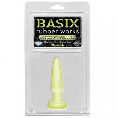 BASIX MINI PLUG ANAL DE GELATINA 9 CM LUMINISCENTE