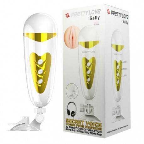 MASTURBADOR MASCULINO CON VIBRACION Y SONIDO SALLY PRETTY LOVE