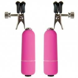 PINZA PEZONES CON VIBRADOR ROSA