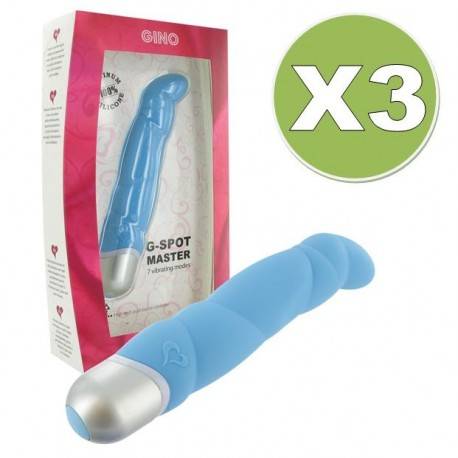 FEELZTOYS GINO VIBRADOR PUNTO G AZUL PACK 3