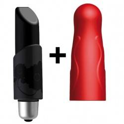 JOYSTICK MICRO LADYLILE ESTIMULADOR CON FUNDAS  NEGRO/ROJO