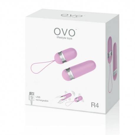 OVO R4 HUEVO VIBRADOR RECARGABLE Y CONTROL REMOTO ROSA