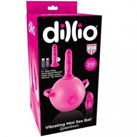 MINI BOLA HINCHABLE CON DILDO Y VIBRACIÓN DILLIO