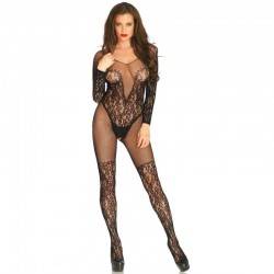 LEG AVENUE BODYSTOCKING RED Y ENCAJES