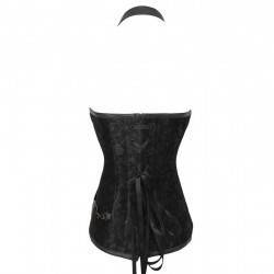 QUEEN CORSETS NEGRO LEATHER CON CREMALLERA SIZE S