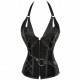 QUEEN CORSETS NEGRO LEATHER CON CREMALLERA SIZE S