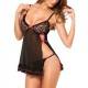 QUEENLINGERIE CHEMISE BLACK & THONG TALLA UNICA